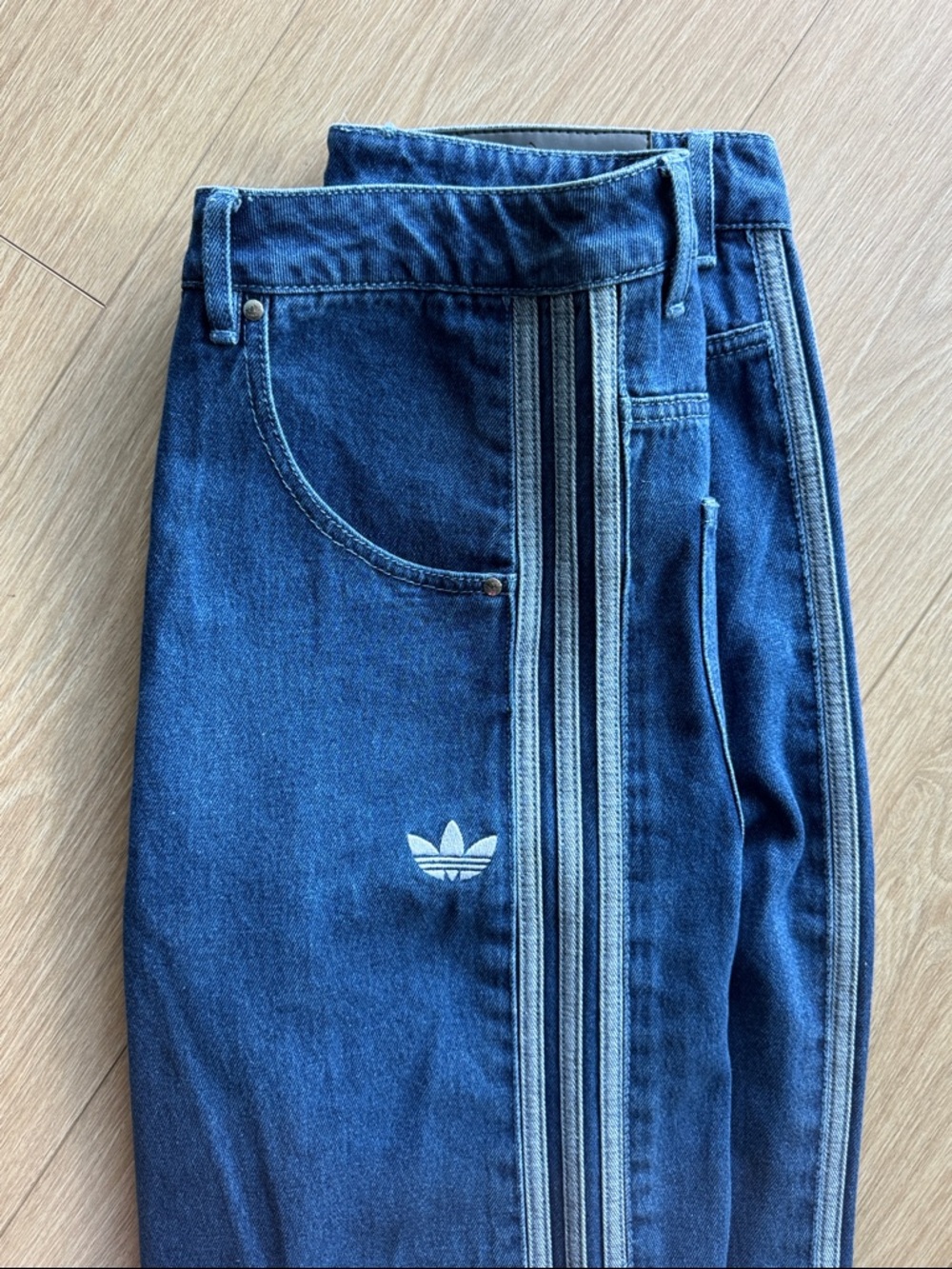 adidas Adicolor Firebird Pants Medium Blue Denim Size 34 - Picture 10 of 16